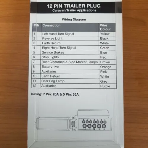 12 Pin Trailer Plug Flat Suit 4x4 4wd Caravan Jayco New Age Camper