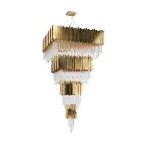 1510015-48" - 4 layer Sq brubeck Crystal Chandeleir