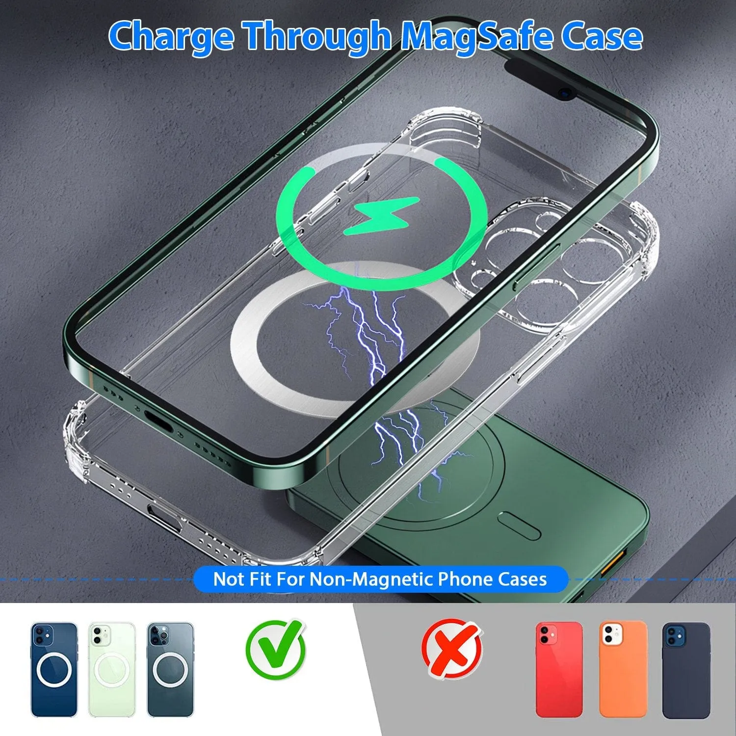 2-in-1 Magnetic Wireless Power Bank 10000mAh PD20W Fast Charger Mag Safe