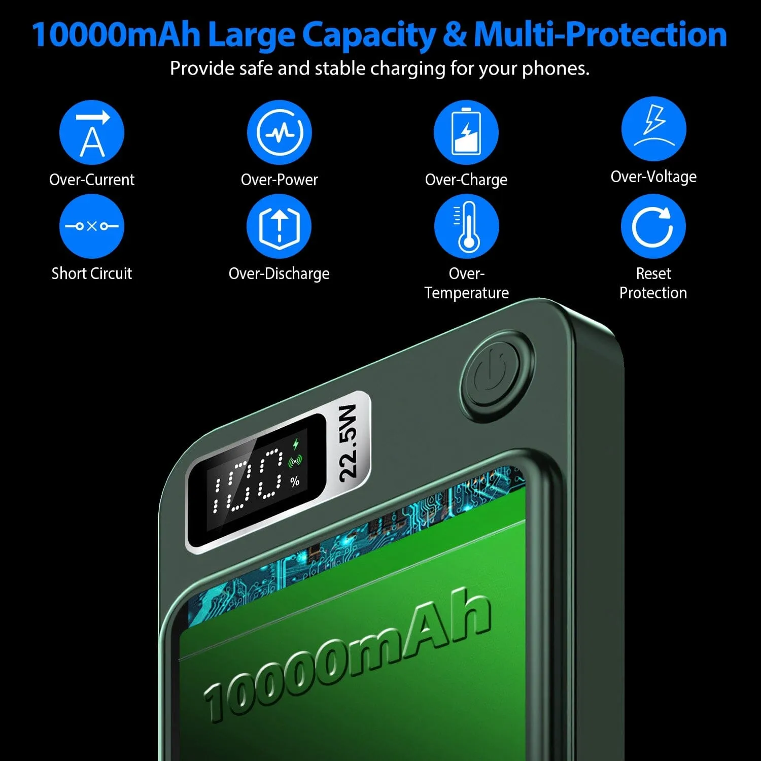 2-in-1 Magnetic Wireless Power Bank 10000mAh PD20W Fast Charger Mag Safe