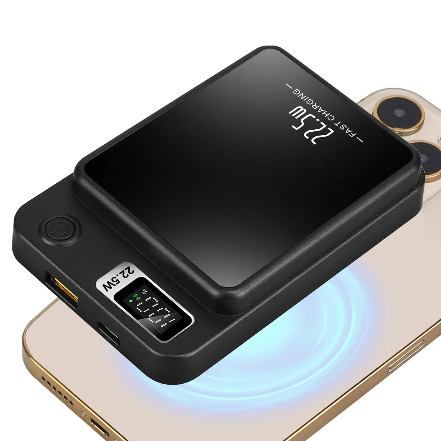 2-in-1 Magnetic Wireless Power Bank 10000mAh PD20W Fast Charger Mag Safe