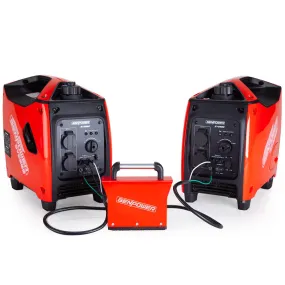 2 x 2200W Portable Power Generators, Parallel Kit - GenPower