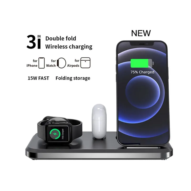 3-In-1 Foldable Wireless Charging Station -Uv06