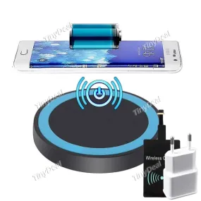 3 in 1 Mini QI Wireless Charger Transmitter w/ Wireless Charging Receiver Wall Charger f Smartphone