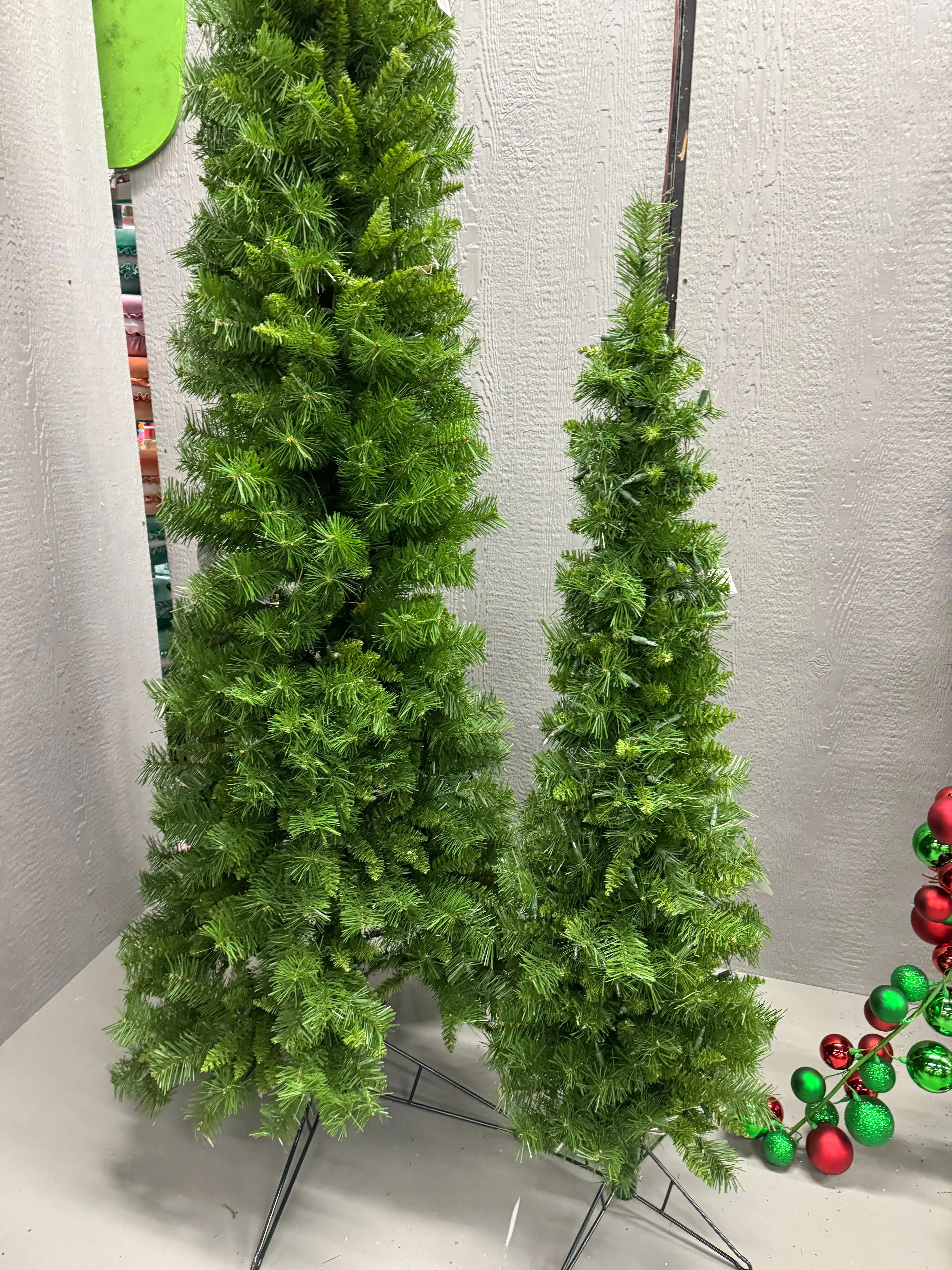 9' Flocked Pencil Tree