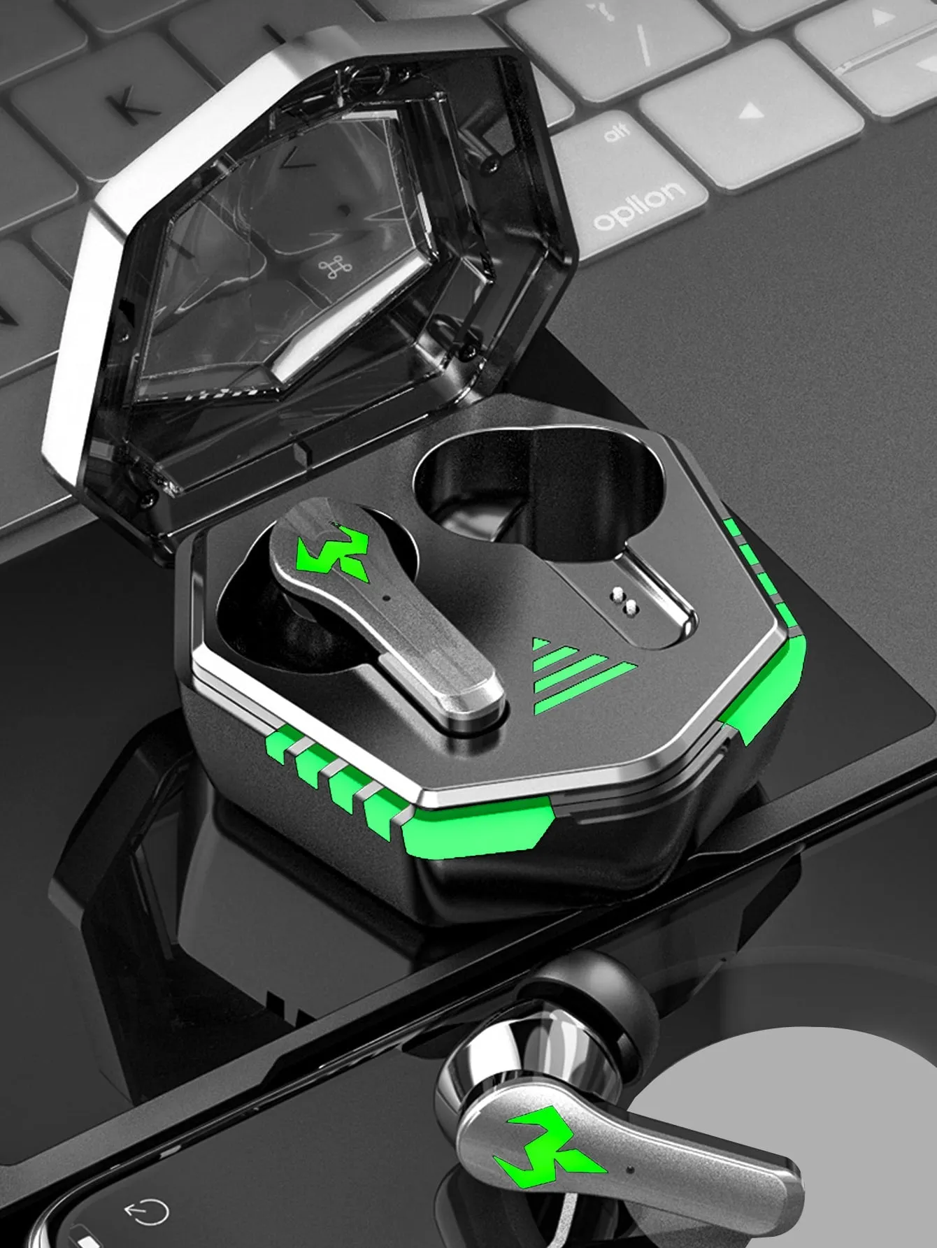 Active Noise Cancellation Half-ear Wireless Earbuds