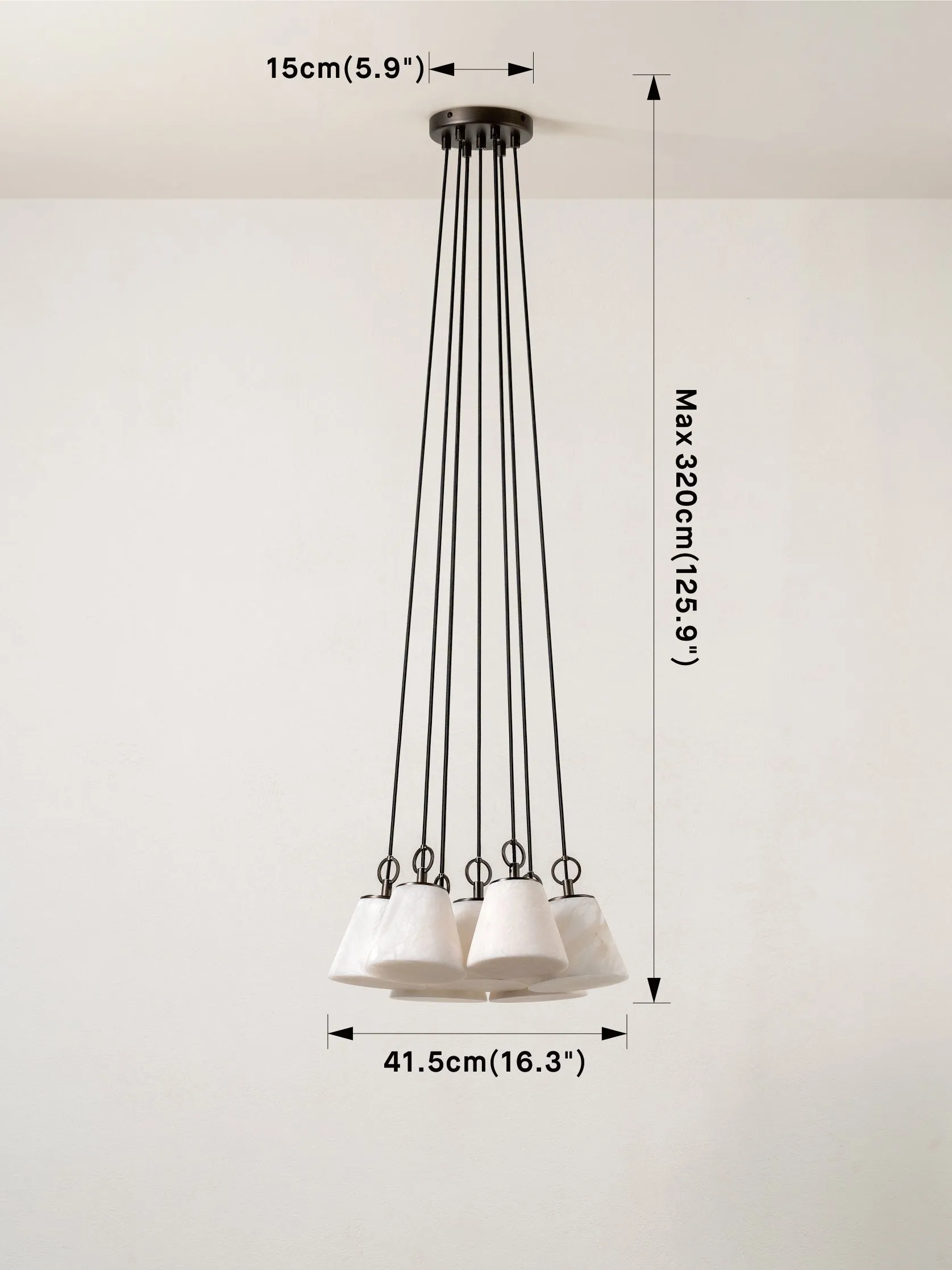 Alba 7 light pendant