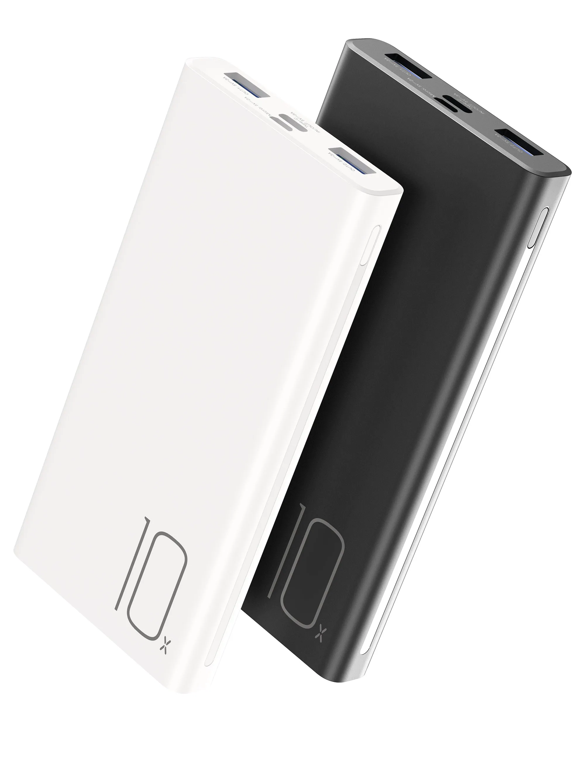 Alfox 10000mAh 15W Power Bank with USB-C Charging 5V 3A, 2 Pcs