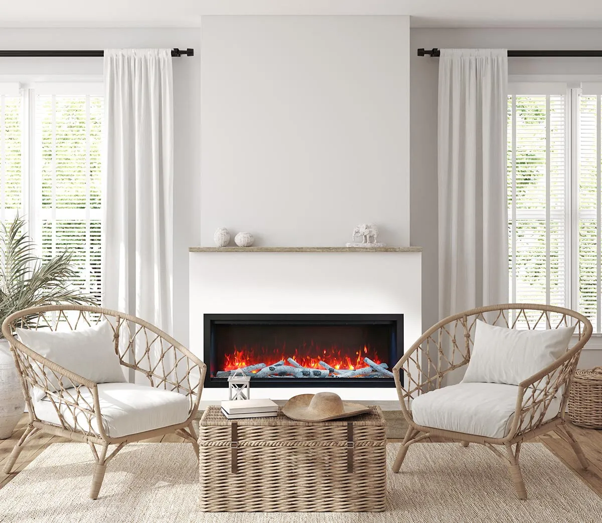 Amantii 74” Bespoke Symmetry Extra Tall 5000 BTU Electric Fireplace