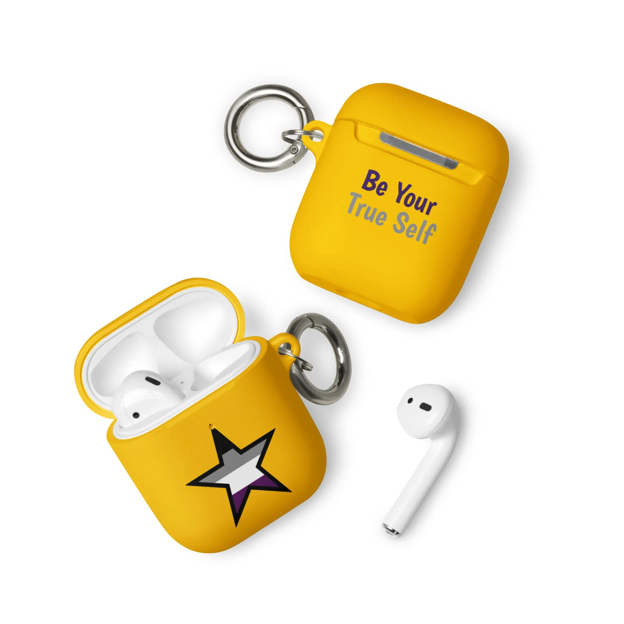 Asexual Ace Pride Rubber Case for Apple AirPods Star