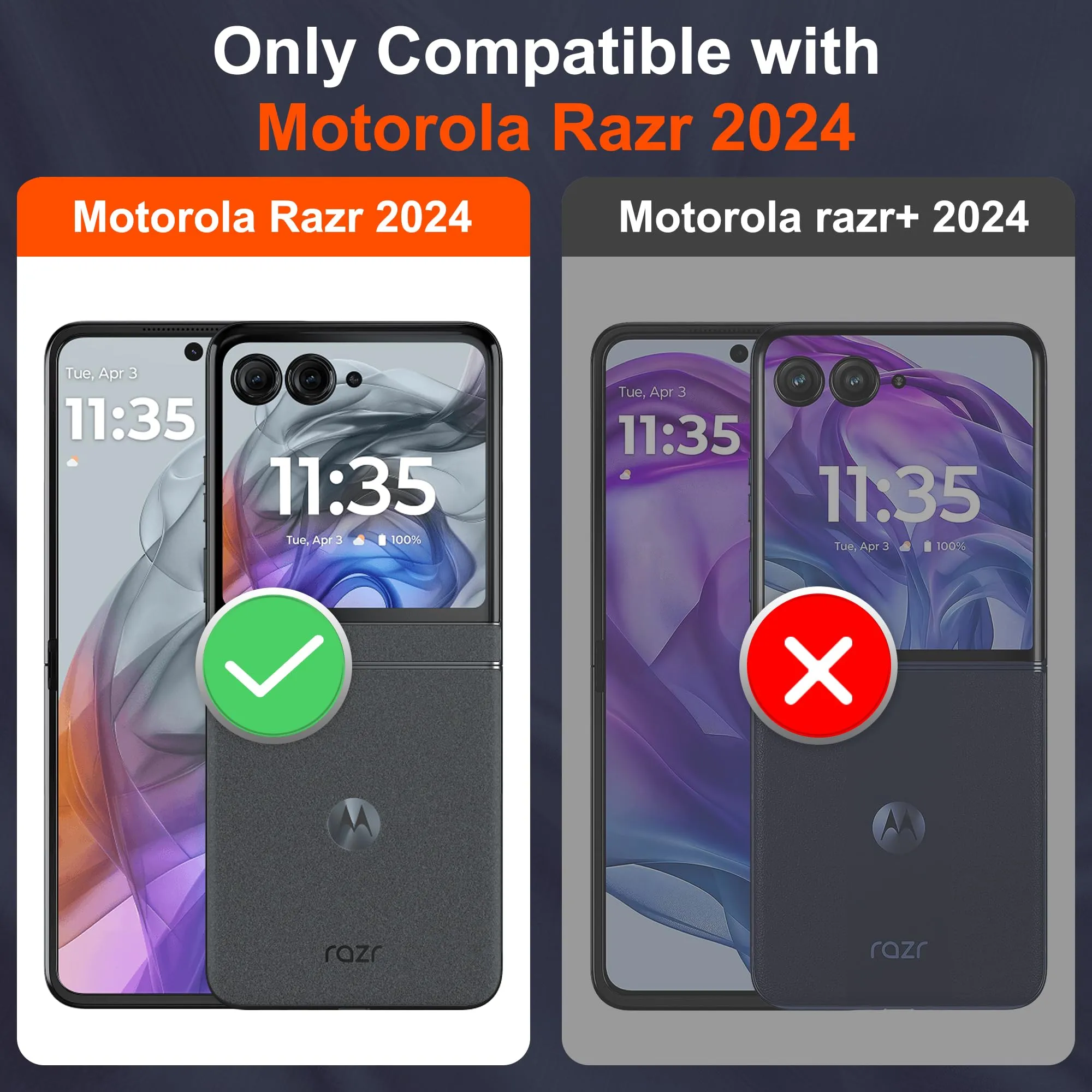 ATUMP for Motorola Razr 2024 Case [Not Fit Razr Plus 2024], Heavy Duty Shockproof with 360° Rotation Metal Kickstand [Military Grade] Protective Case for Moto Razr 2024, Black