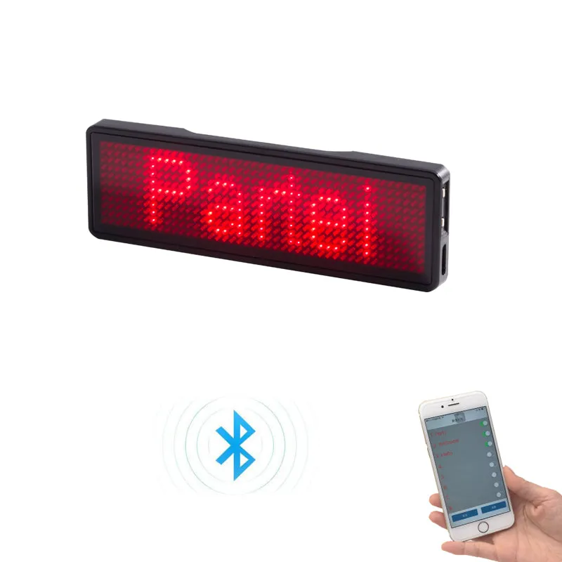 Bluetooth Badge - Red LED Rechargeable