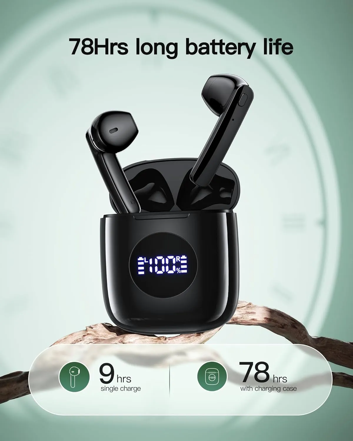 CAPOXO Wireless Earbuds IPX7 Waterproof, 78H Playtime