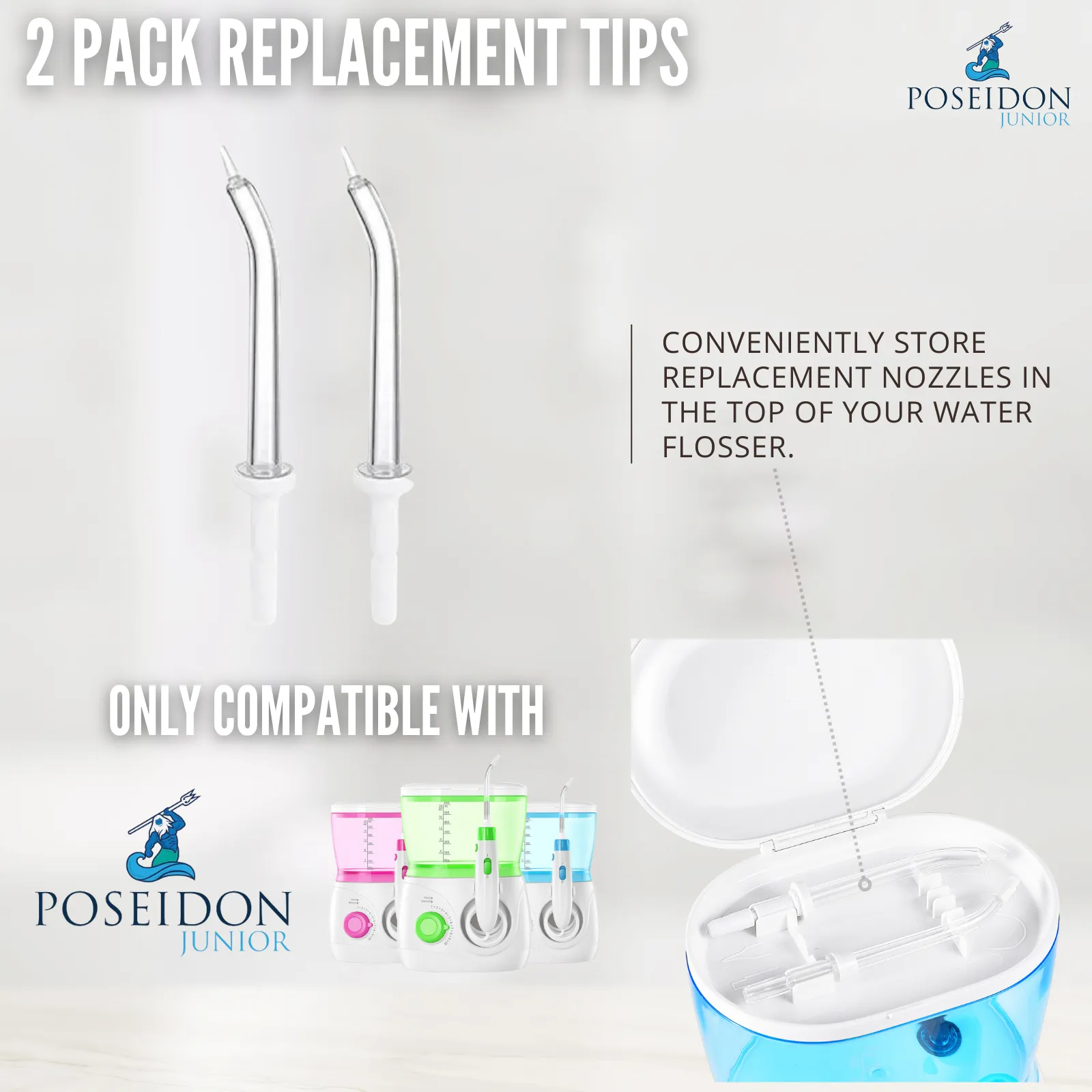 Children's Water Flosser Replacement Tips - 2 Pack