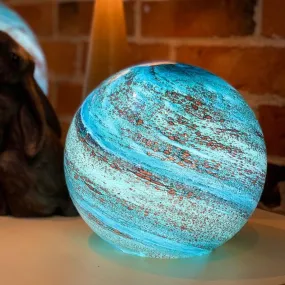 Cloudy Copper Fused Glass Orb Light