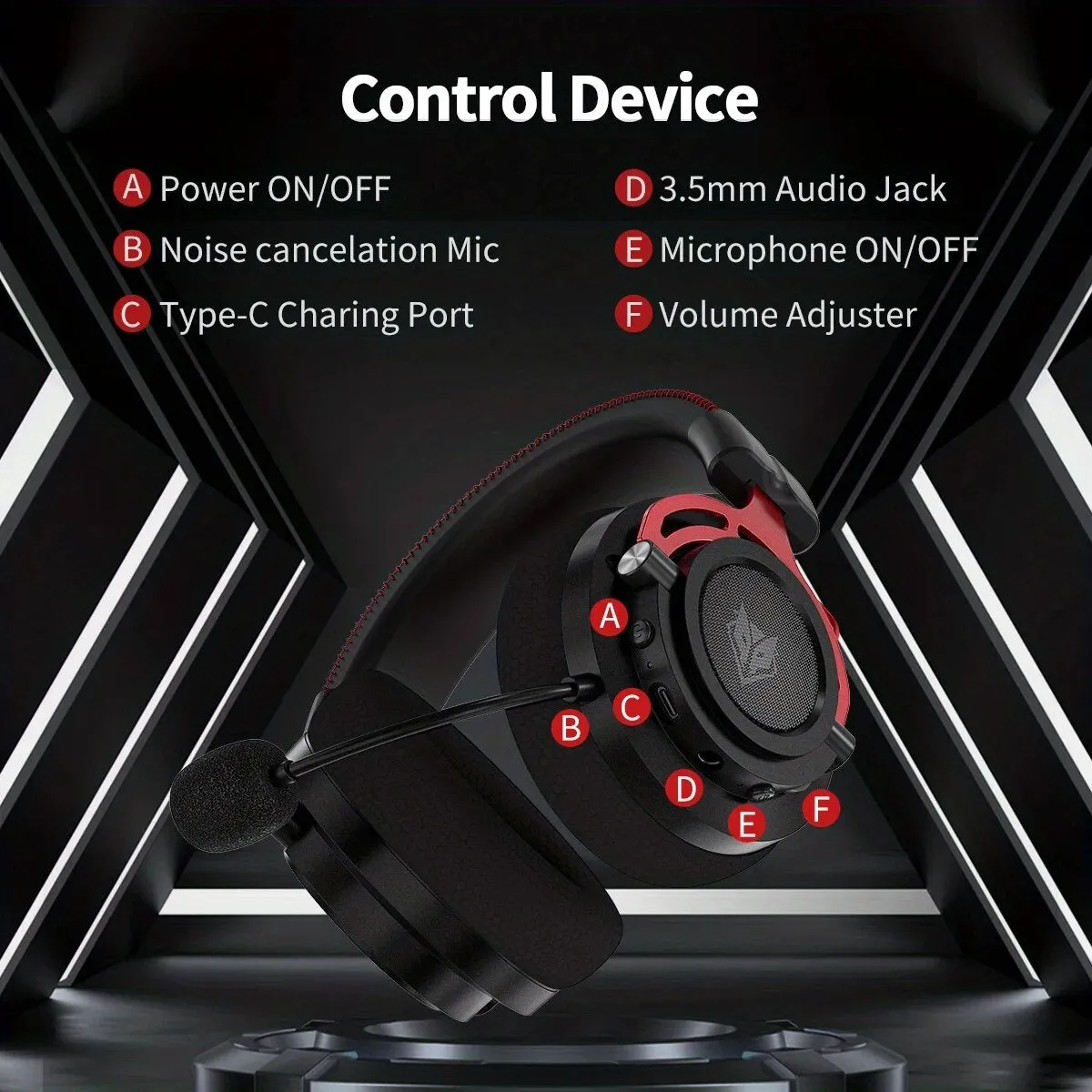 Computer Gamer Wireless Headset - Black