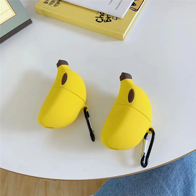 Cute 3D Banana Silicone AirPods Case
