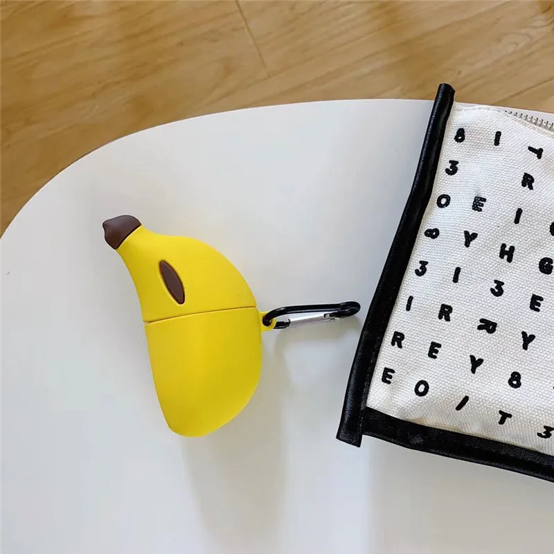 Cute 3D Banana Silicone AirPods Case