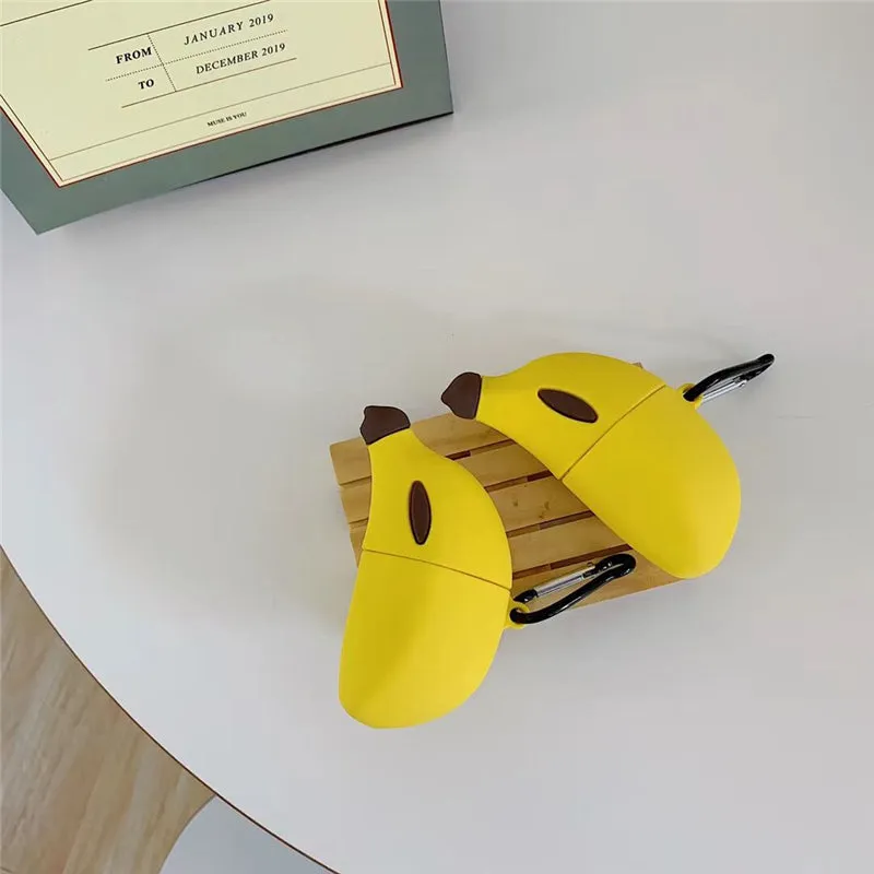 Cute 3D Banana Silicone AirPods Case