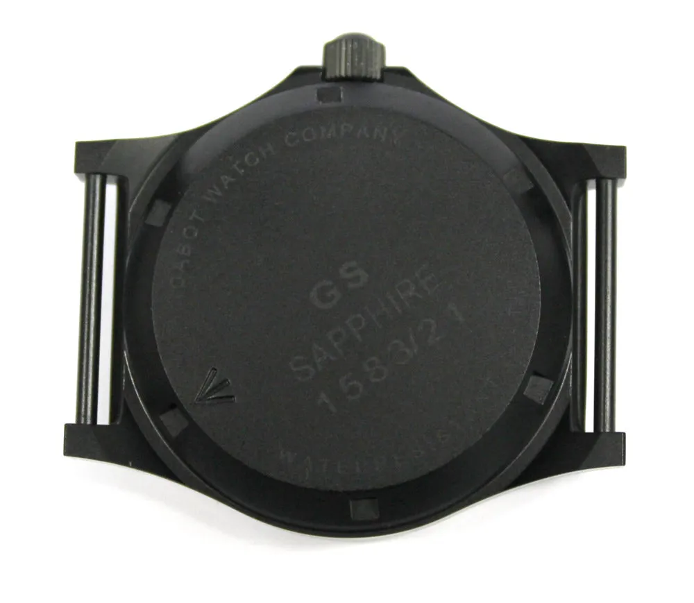 CWC GS Sapphire Watch, Black with Black Dial