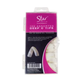 Deep C Curve Tips - 100 Assorted