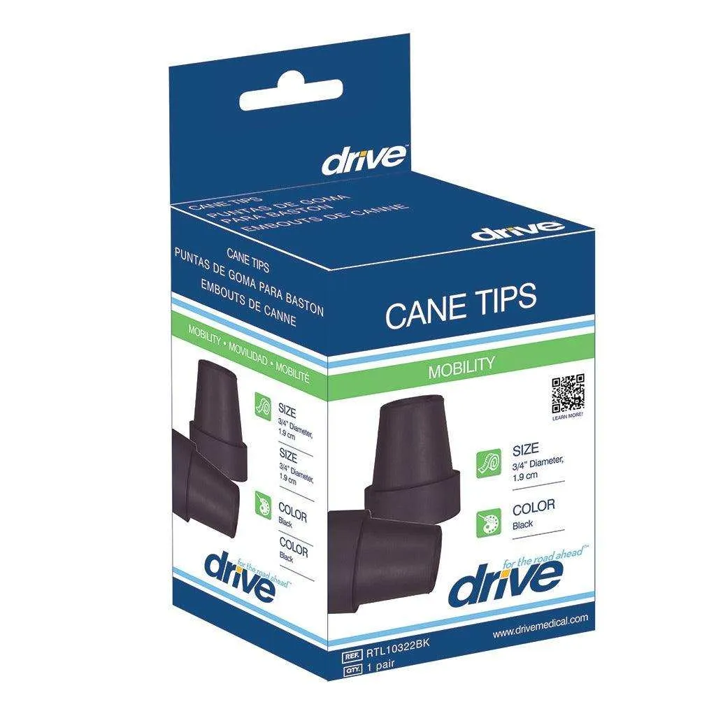Drive Medical Cane Tip 3/4" Diameter - 1 Pair