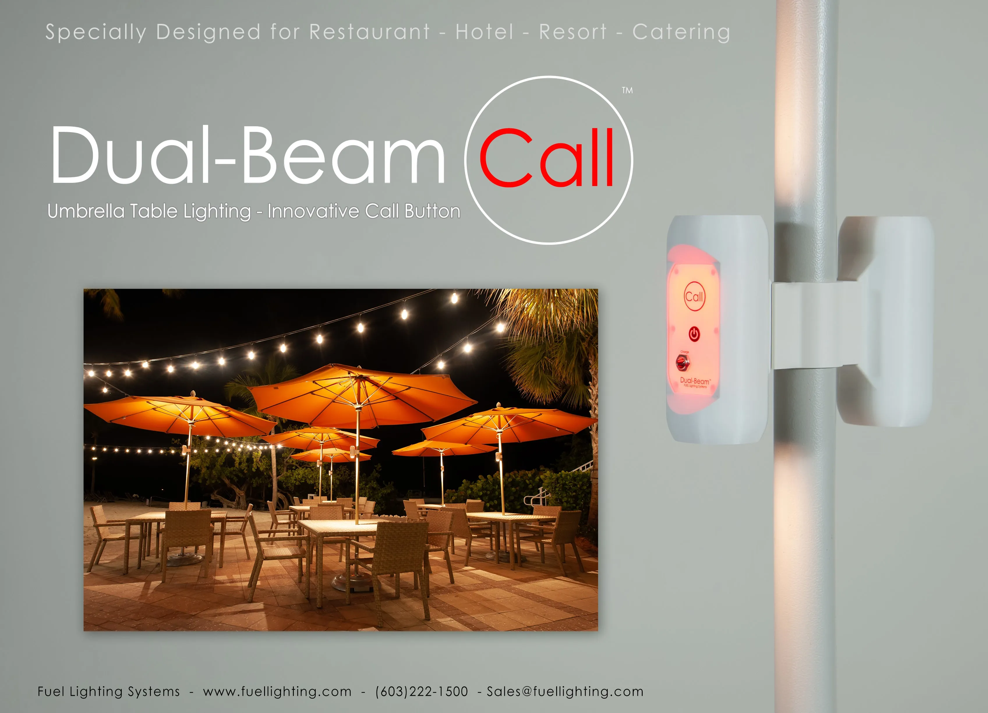 Dual Beam Umbrella & Table Light System