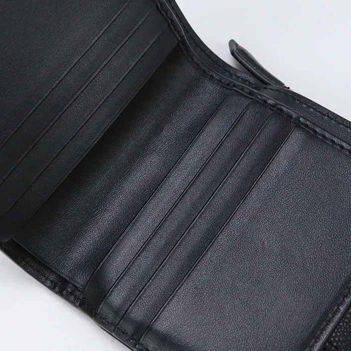 FENDI 8M0386 ALWA Bi-fold wallet FF Diamond Compact wallet Calf leather black Women