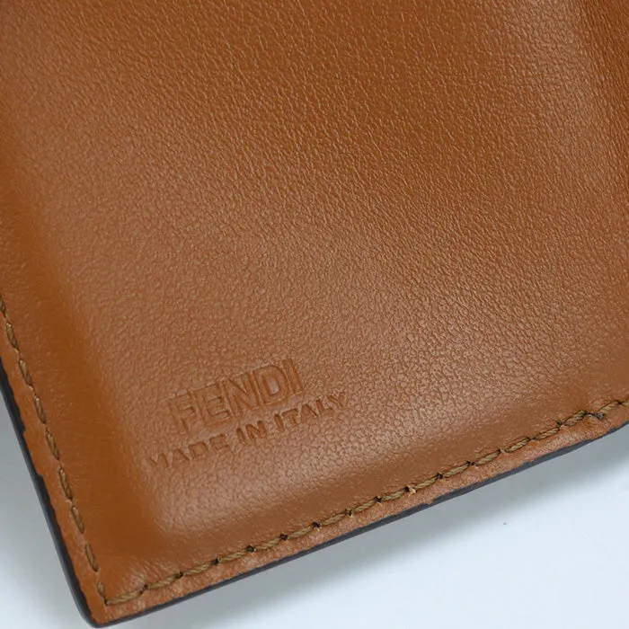 FENDI 8M0395 AAYZ F0QVK Tri-fold wallet  Fendi Rome Micro Compact Wallet Calf leather Brown Women(unisex)