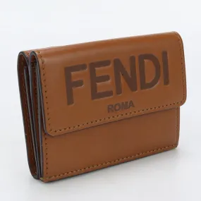 FENDI 8M0395 AAYZ F0QVK Tri-fold wallet  Fendi Rome Micro Compact Wallet Calf leather Brown Women(unisex)