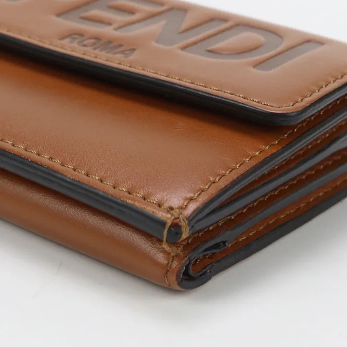 FENDI 8M0395 AAYZ F0QVK Tri-fold wallet  Fendi Rome Micro Compact Wallet Calf leather Brown Women(unisex)