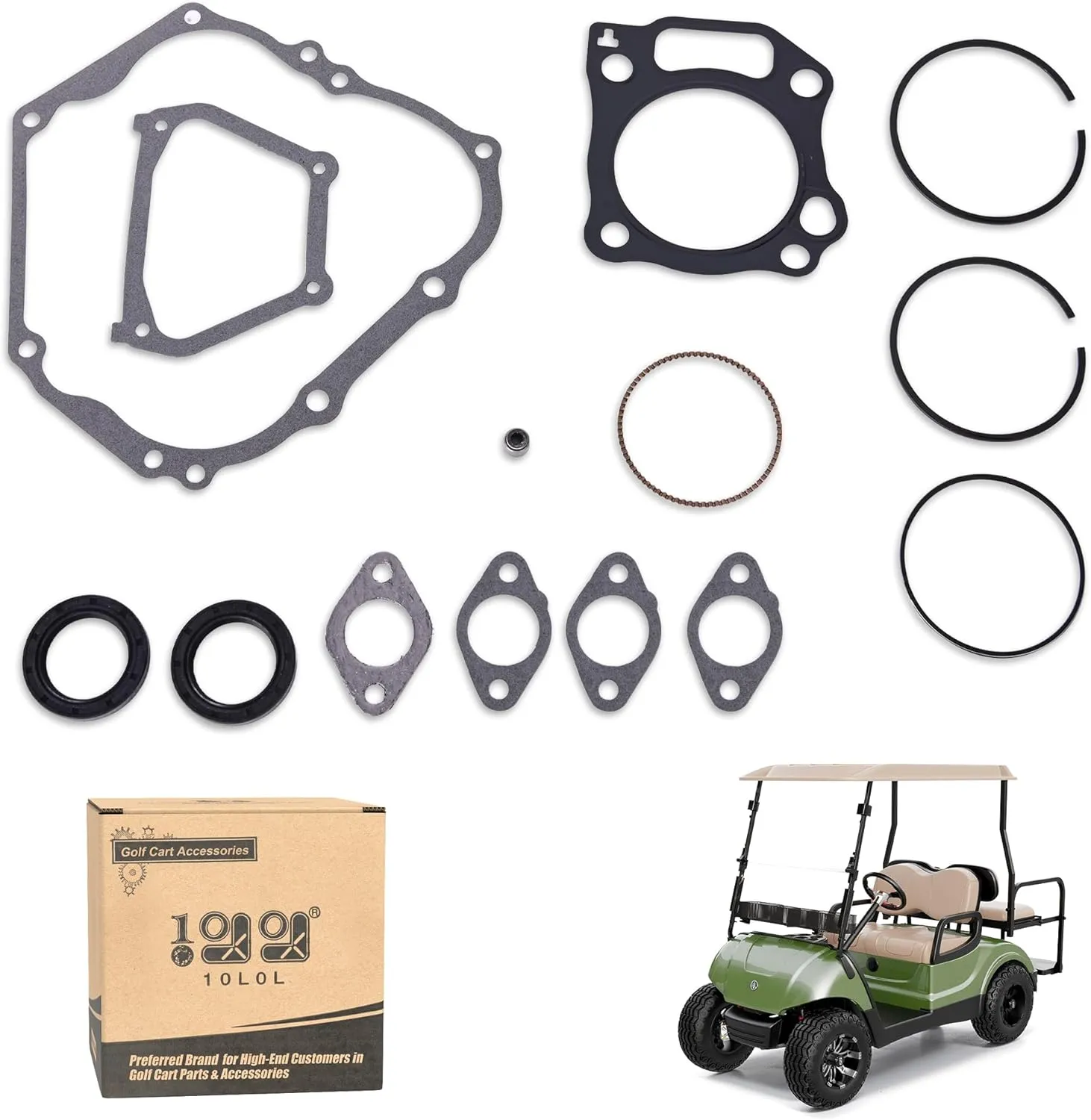 Golf Cart Engine Gaskets Seals Rings Rebuild Kit for Yamaha G16 G20 1996-2002,G11 1997-2001 - 10L0L