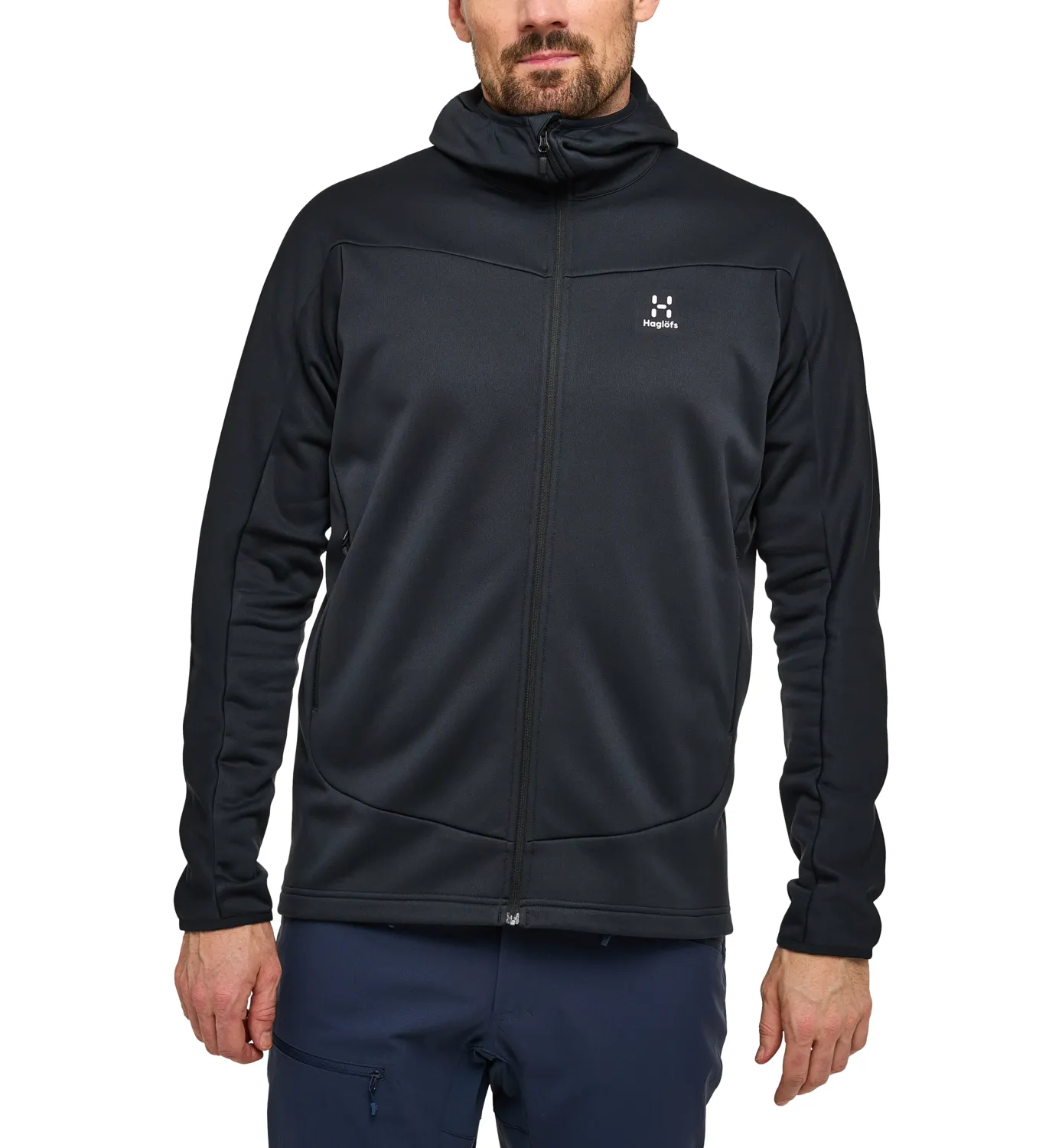 Haglöfs Men&#x27;s Frost Mid Hood True Black Solid | Buy Haglöfs Men&#x27;s Frost Mid Hood True Black Solid here | Outnorth