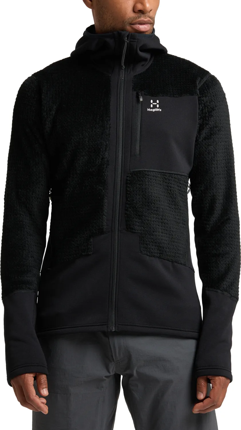Haglöfs Men&#x27;s ROC Spitz Mid Hood True Black | Buy Haglöfs Men&#x27;s ROC Spitz Mid Hood True Black here | Outnorth