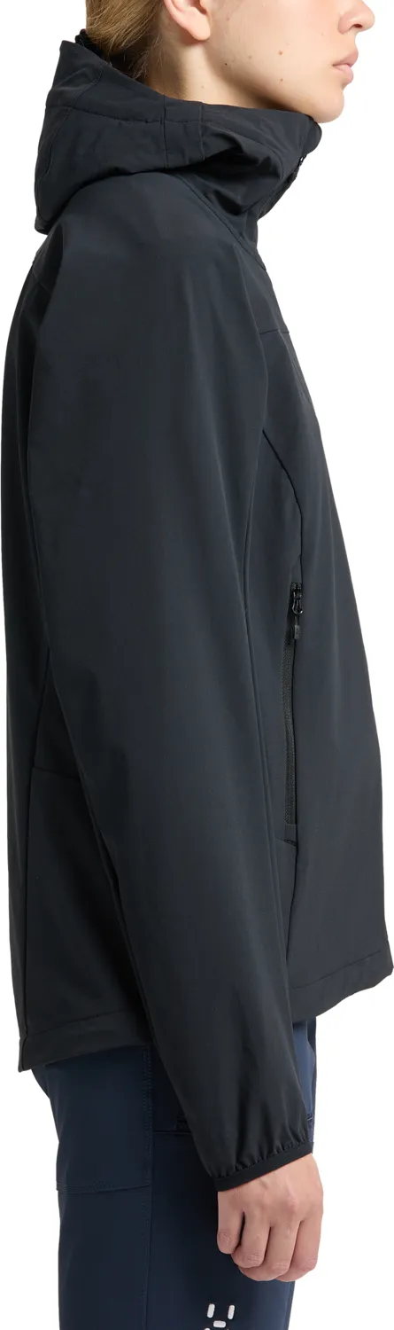 Haglöfs Women&#x27;s Move Softshell Hood True Black | Buy Haglöfs Women&#x27;s Move Softshell Hood True Black here | Outnorth