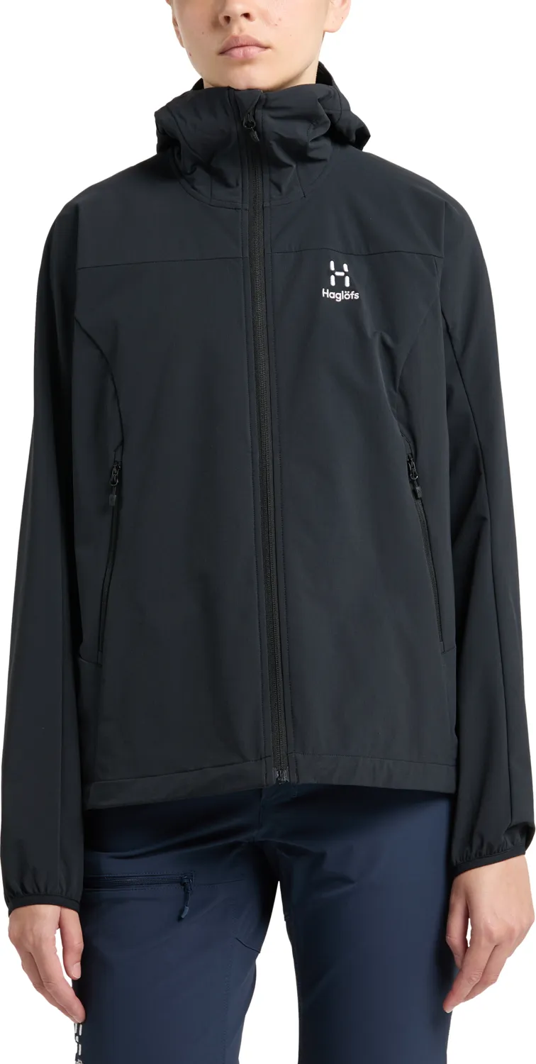 Haglöfs Women&#x27;s Move Softshell Hood True Black | Buy Haglöfs Women&#x27;s Move Softshell Hood True Black here | Outnorth