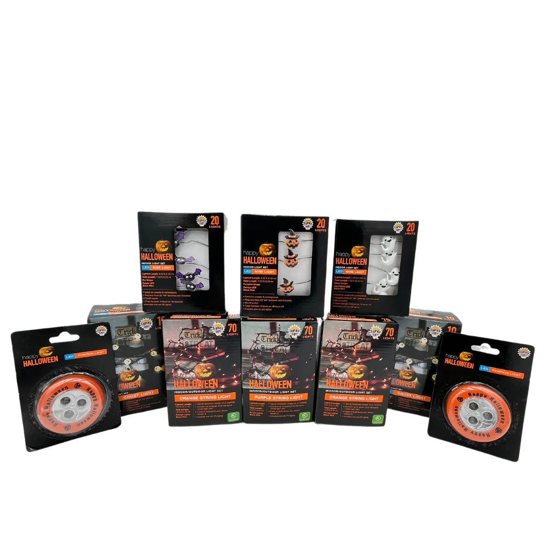 Halloween Hanging Lights & Pumpkin Lights,  Assorted Box
