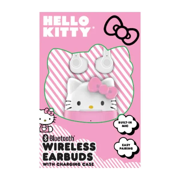 Hello Kitty Sanrio 50th Anniversary Pink Bluetooth Earbud Headphones "Showcase Exclusive"