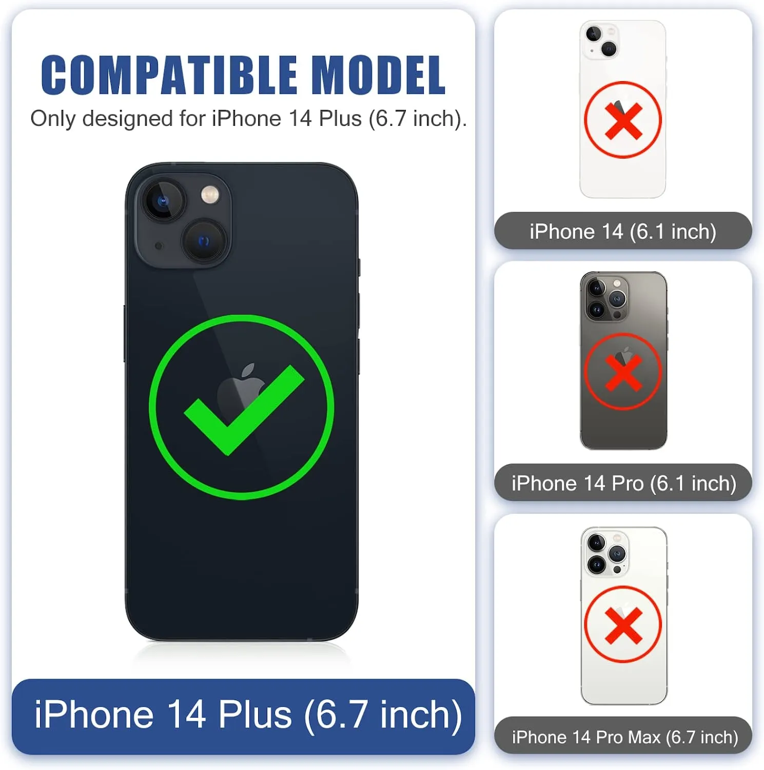iPhone 14 Plus Case Detachable Card Holder Case Cover - Purple