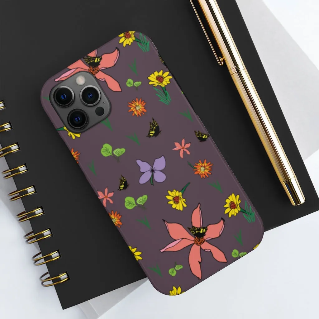 iPhone Purple Wildflowers-Case Mate Tough Phone Cases