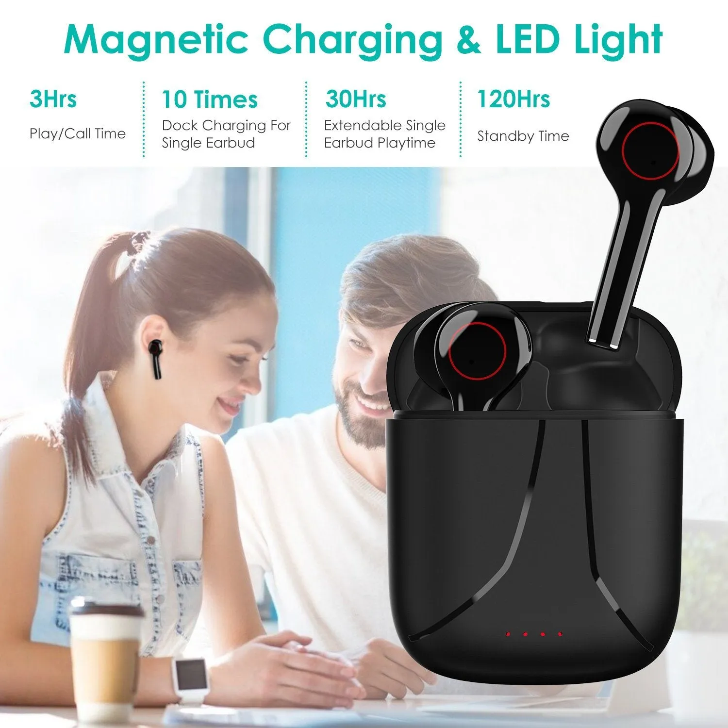IPX5 Waterproof Wireless 5.0 TWS Earbuds Wireless Headset with Mic