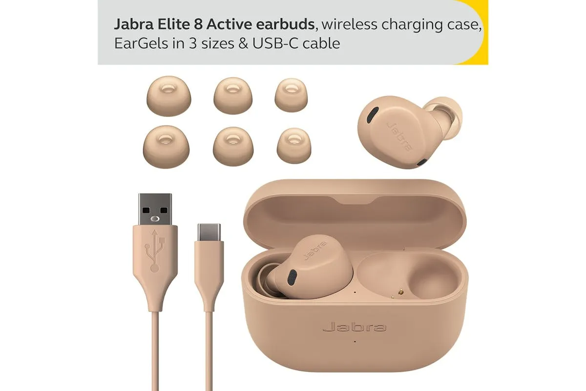 Jabra Elite 8 Active Wireless Earbuds | Caramel
