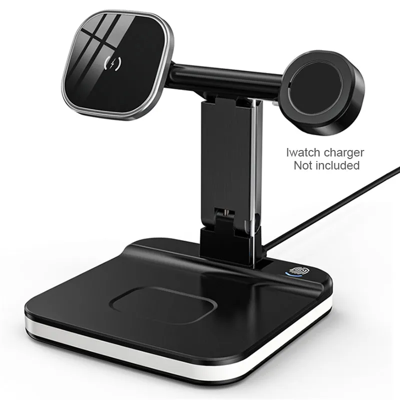 Magnetic Wireless Charger - Night LED Light - 4 in 1 Charging Station Dock
