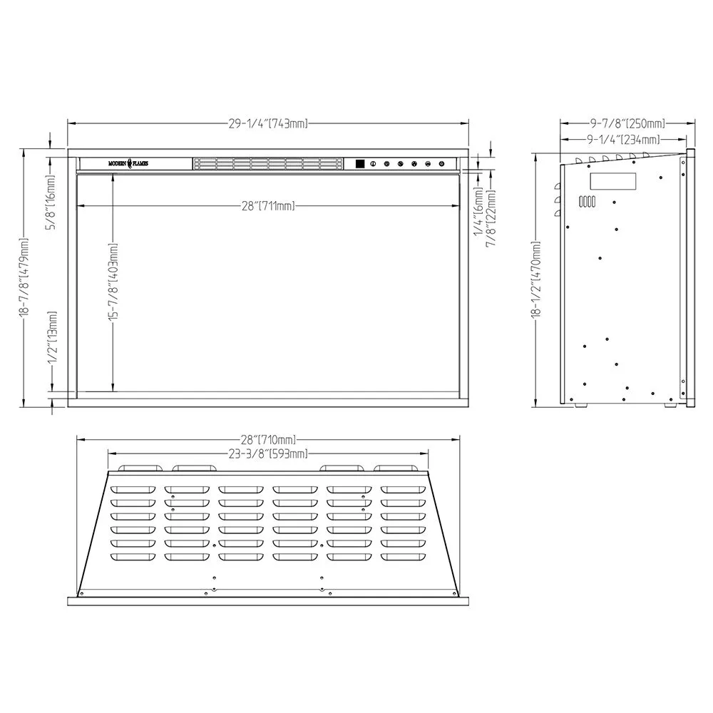 Modern Flames SM 5" Surround For Redstone 2621 (Covers 33"W X 24'H)