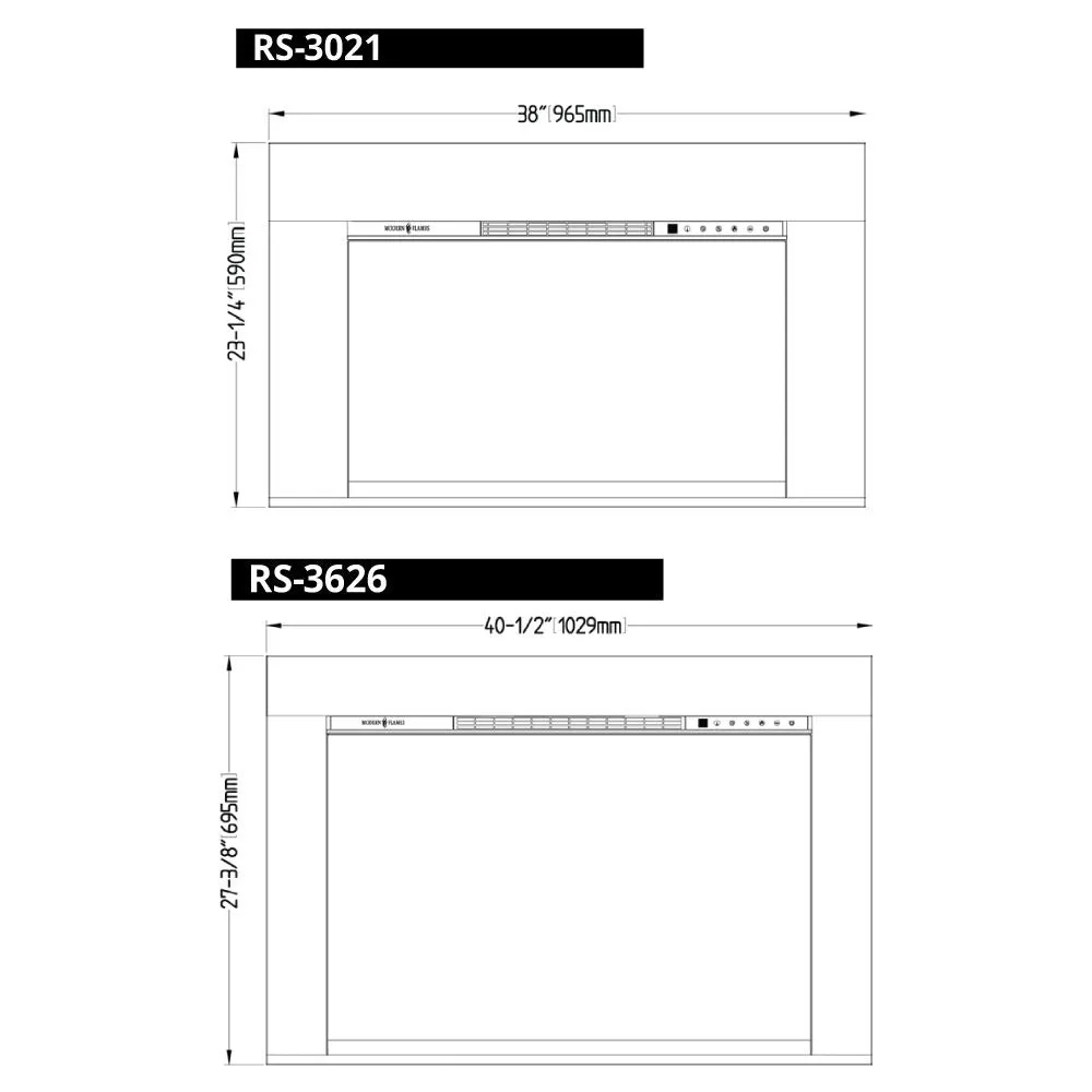 Modern Flames SM 5" Surround For Redstone 2621 (Covers 33"W X 24'H)