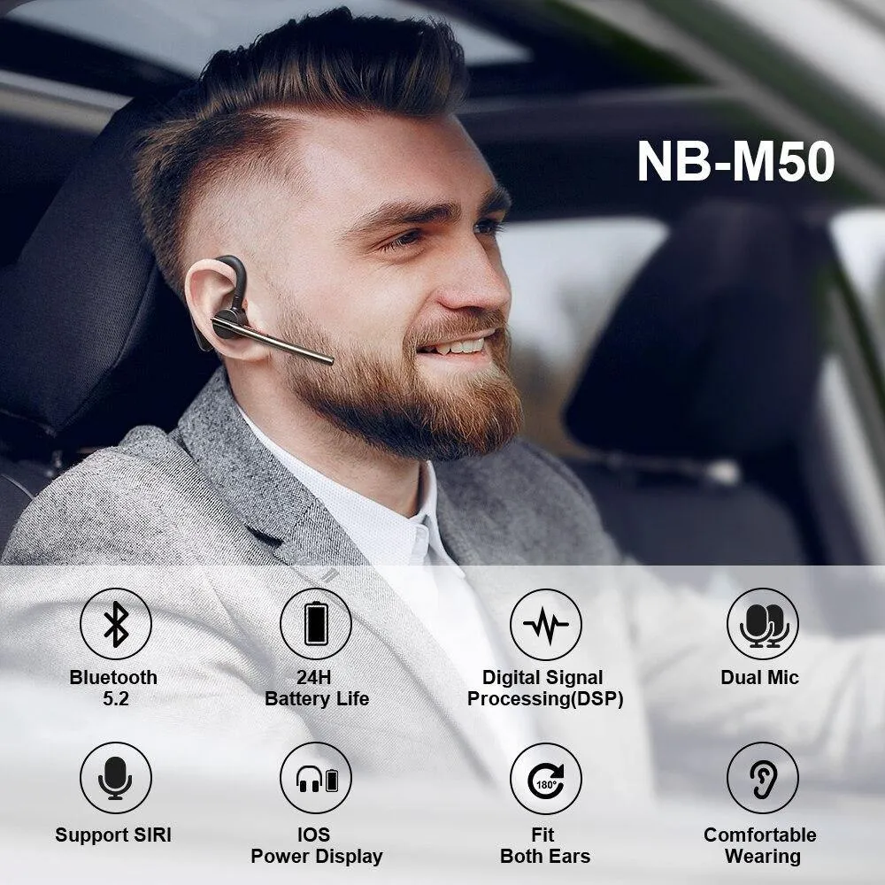 New Bee Wireless Bluetooth 5.2 Earphones Headphones CVC8.0 M50