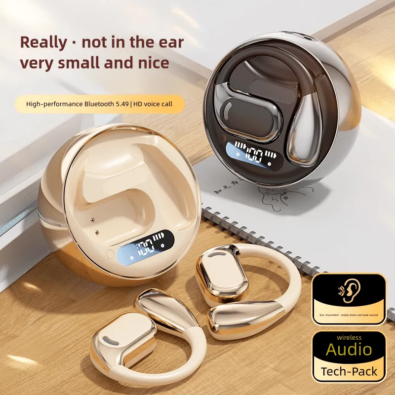 New Wireless Earphone New Open Air Conduction Earbuds Small Round Design Non In Ear Long Standby Headphone HIFI Sound Earhook