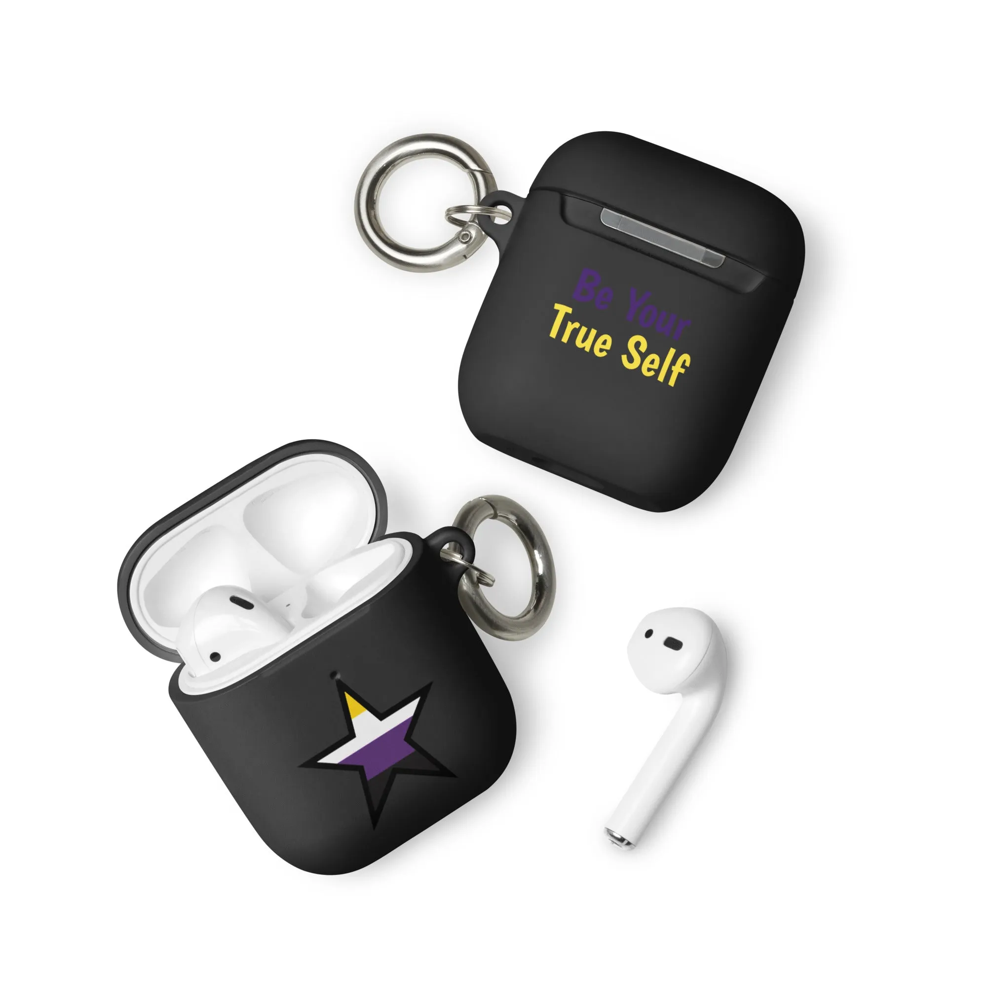 Nonbinary Enby Pride Rubber Case for AirPods - Star