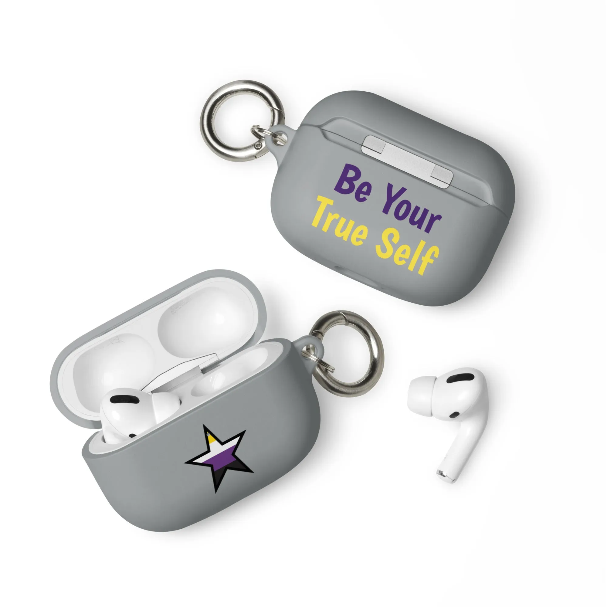 Nonbinary Enby Pride Rubber Case for AirPods - Star