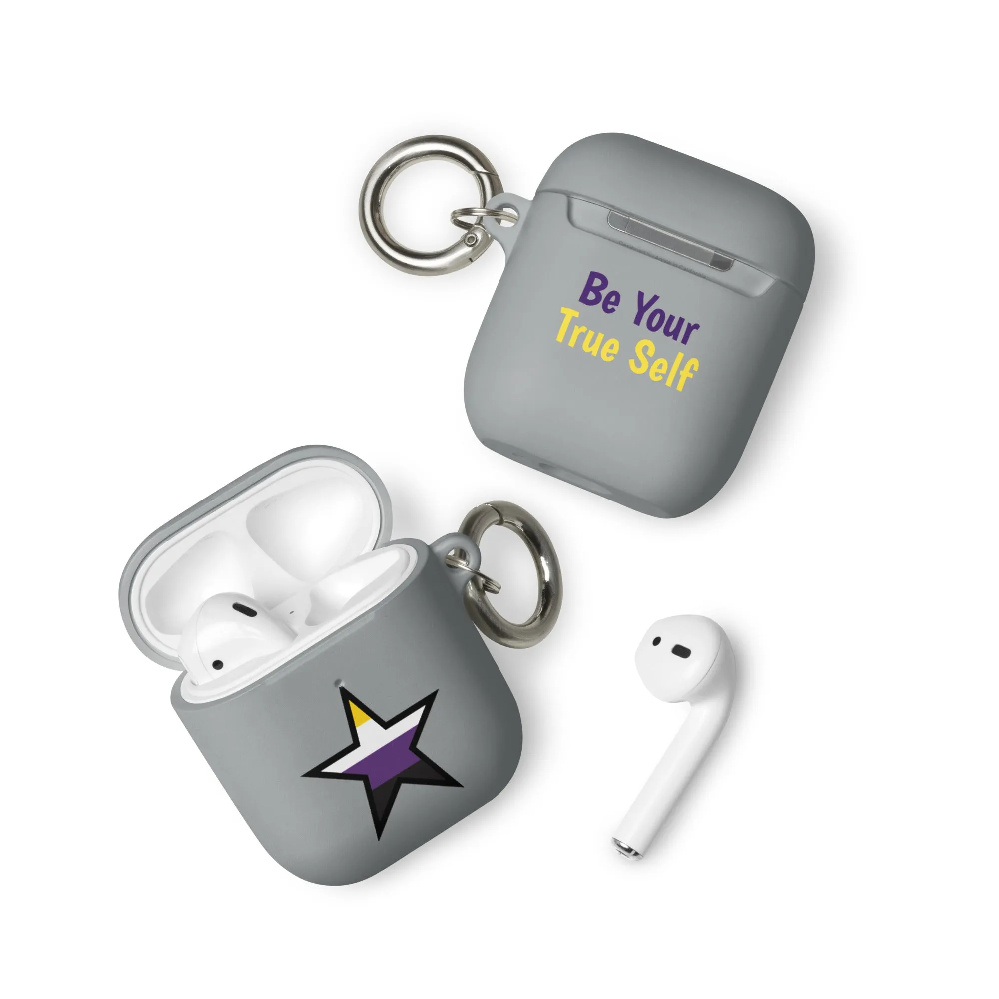 Nonbinary Enby Pride Rubber Case for AirPods - Star